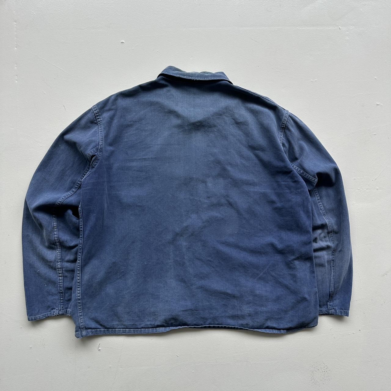 Faded Blue French Workwear 70’s Vintage Chore Jacket CH005 - XL Boxy