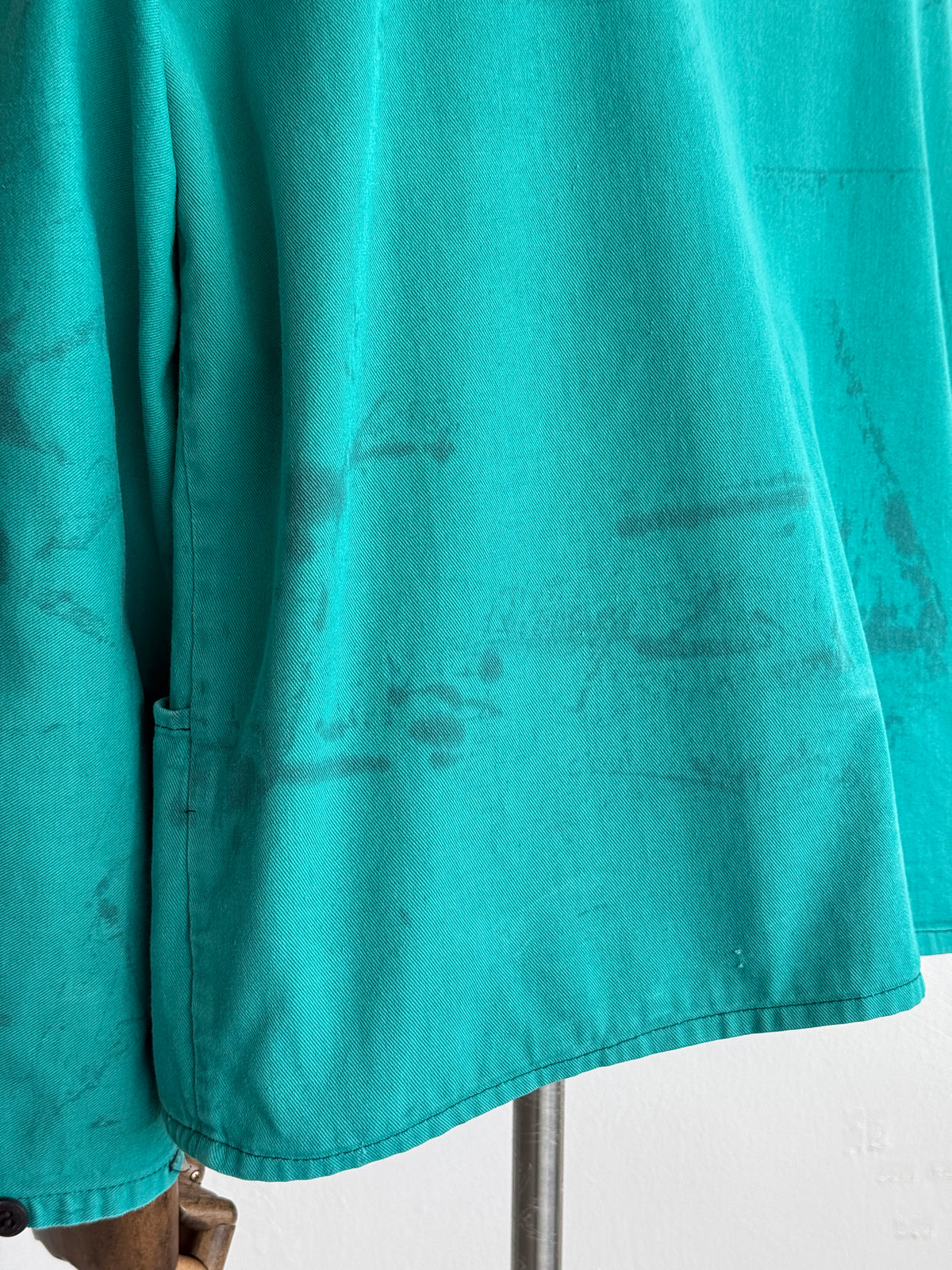 Turquoise French 1970's Vintage Workwear Chore Jacket CH485 - Medium