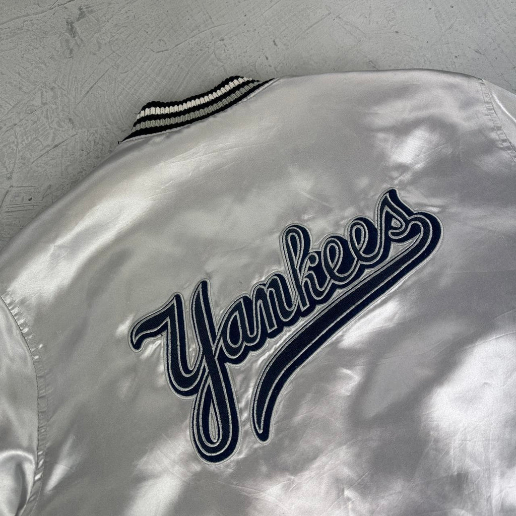 New York Yankees Silver Rare Vintage Varsity Jacket - Medium