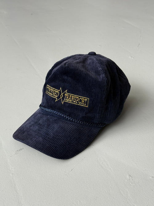 Navy Blue Combined Transport Vintage Corduroy SnapBack Trucker Cap