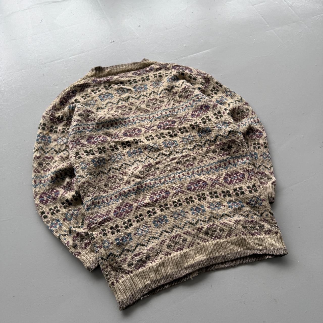 Cream Knitted 90s Vintage Cardigan Jumper - XL
