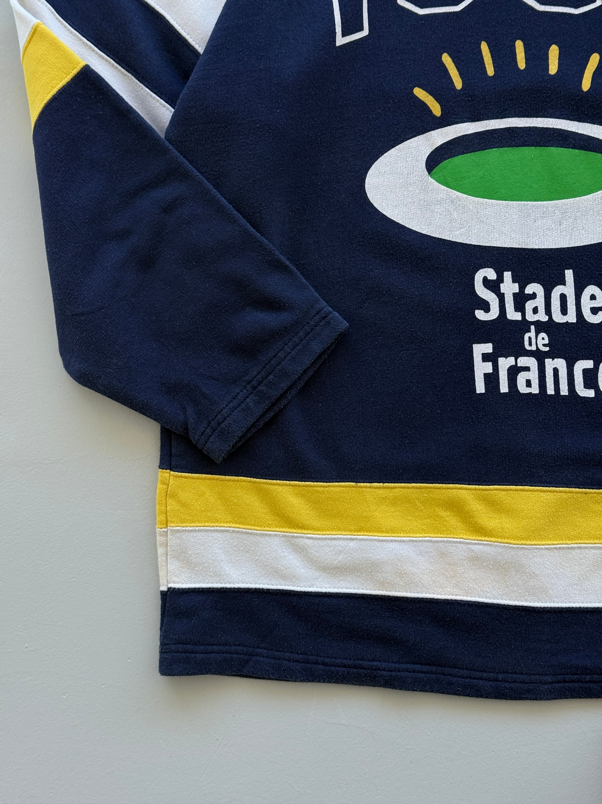 Navy Blue Stade de France 90's Vintage Rugby Graphic Sweatshirt Jumper - XL