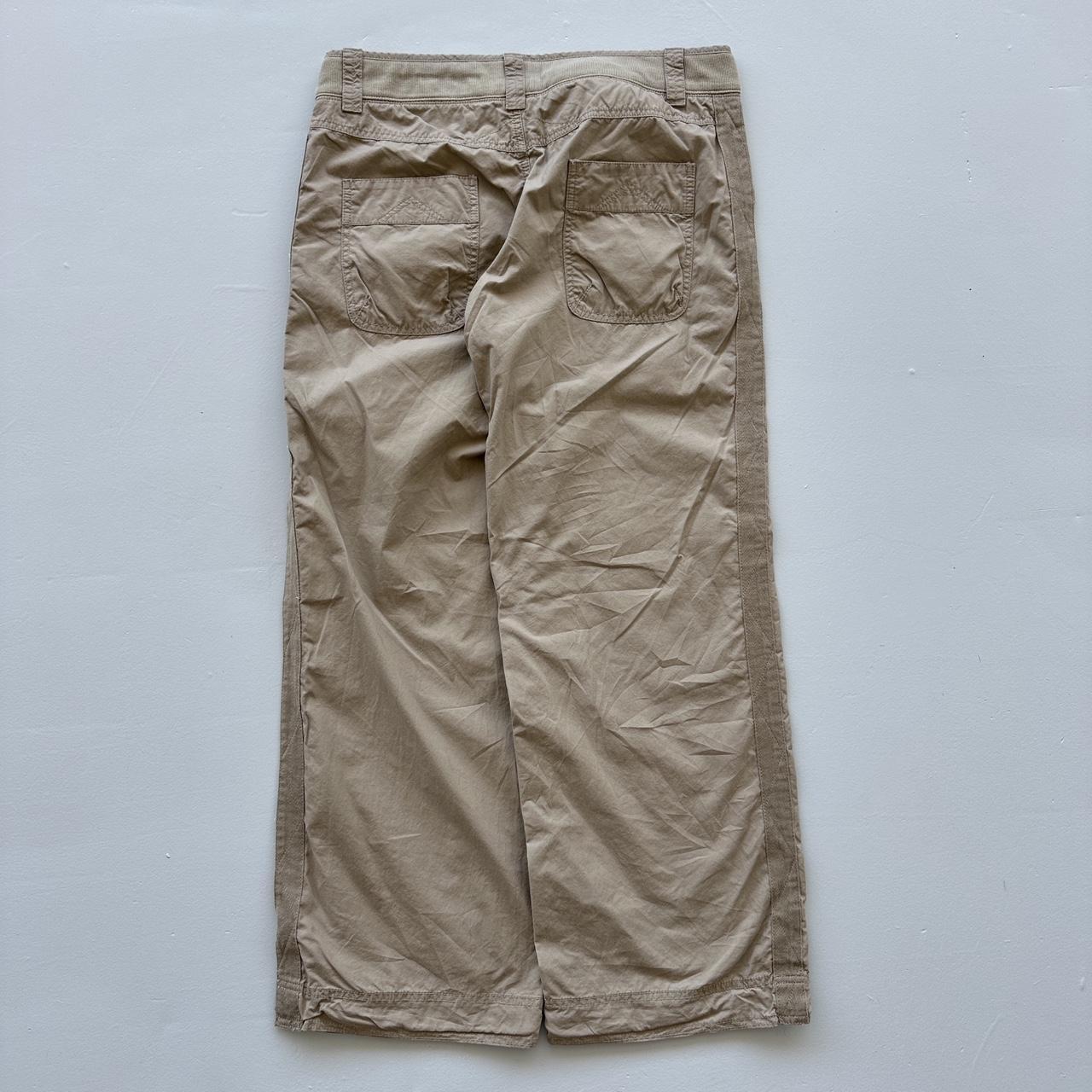 Cream Women’s Wide Leg Low-Rise Nike Dead-stock Y2K Cargo Pants - 34" x 31"