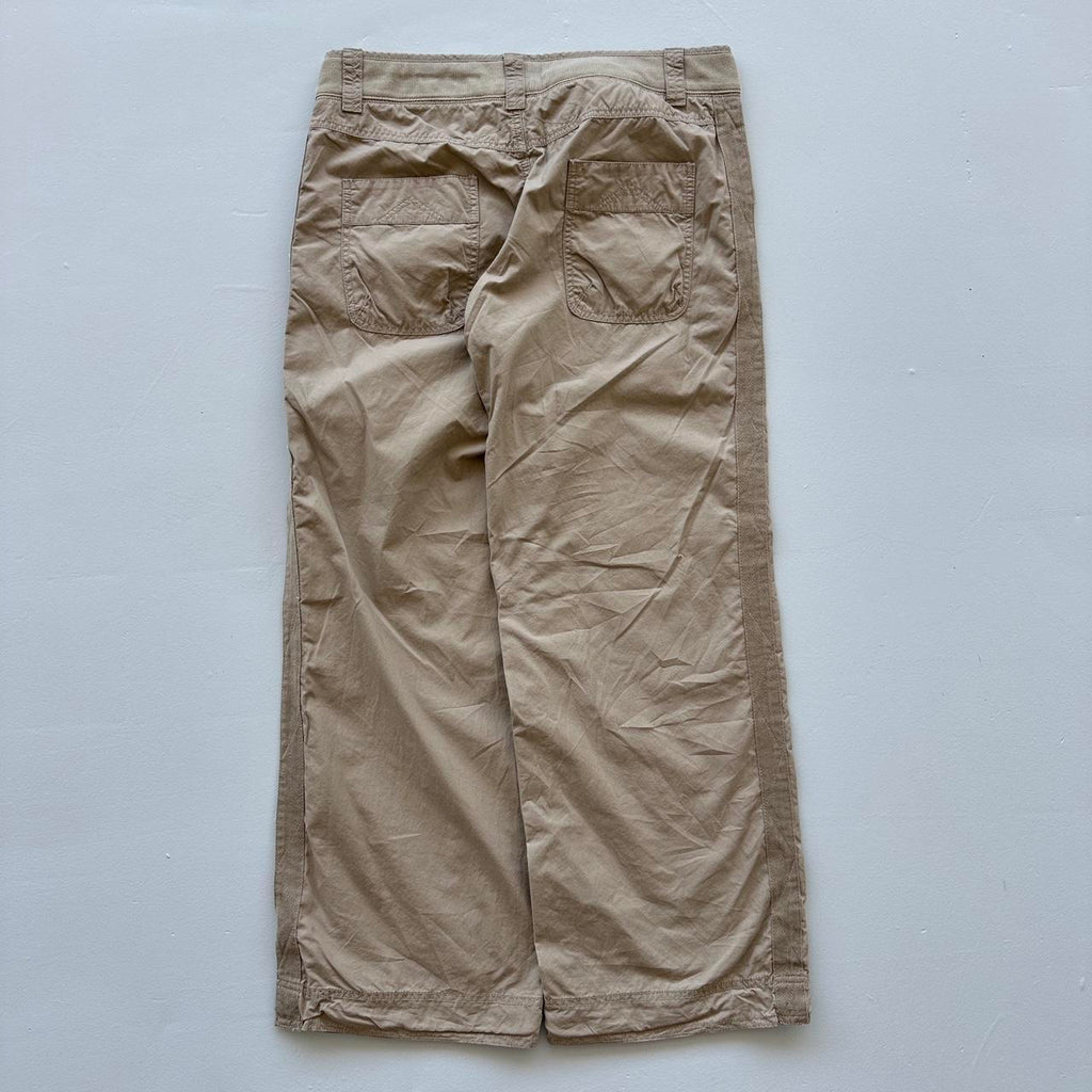 Cream Women’s Wide Leg Low-Rise Nike Dead-stock Y2K Cargo Pants - 34" x 31"
