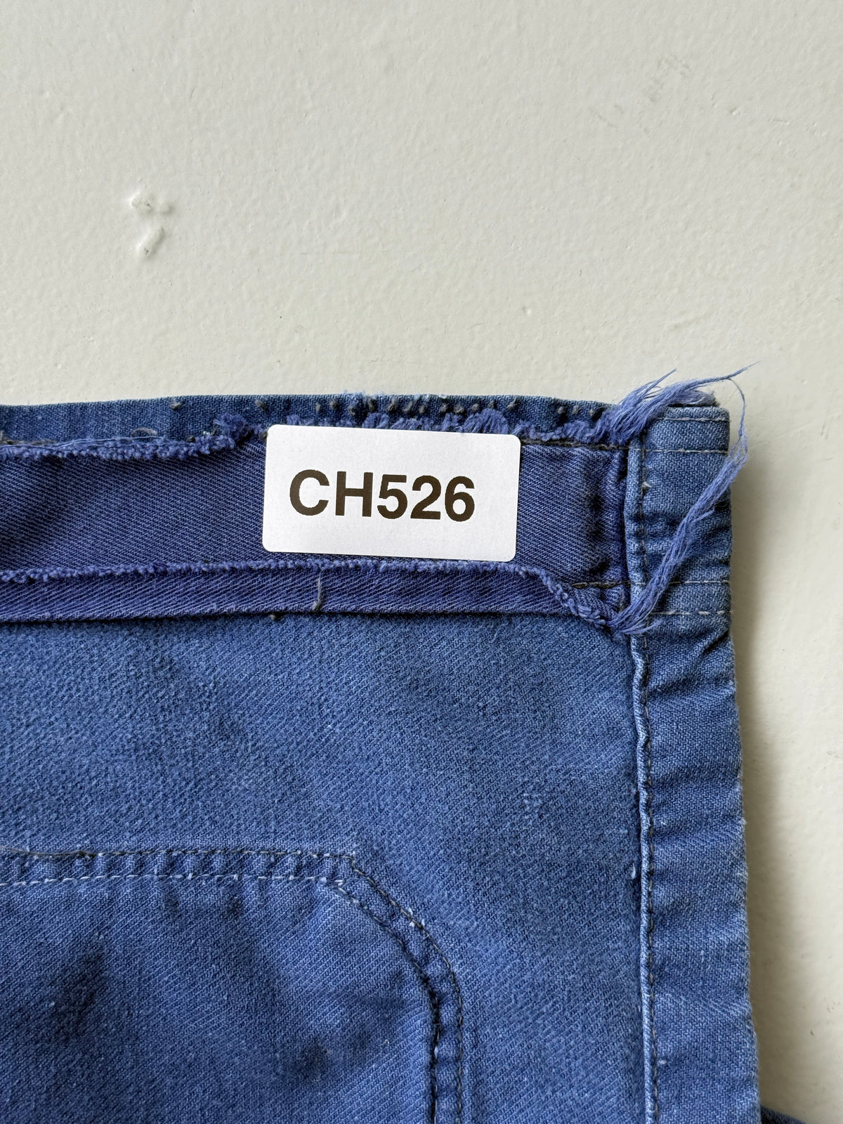 Thrashed Blue French 50s/60s Vintage Workwear Chore Jacket CH526 - Small