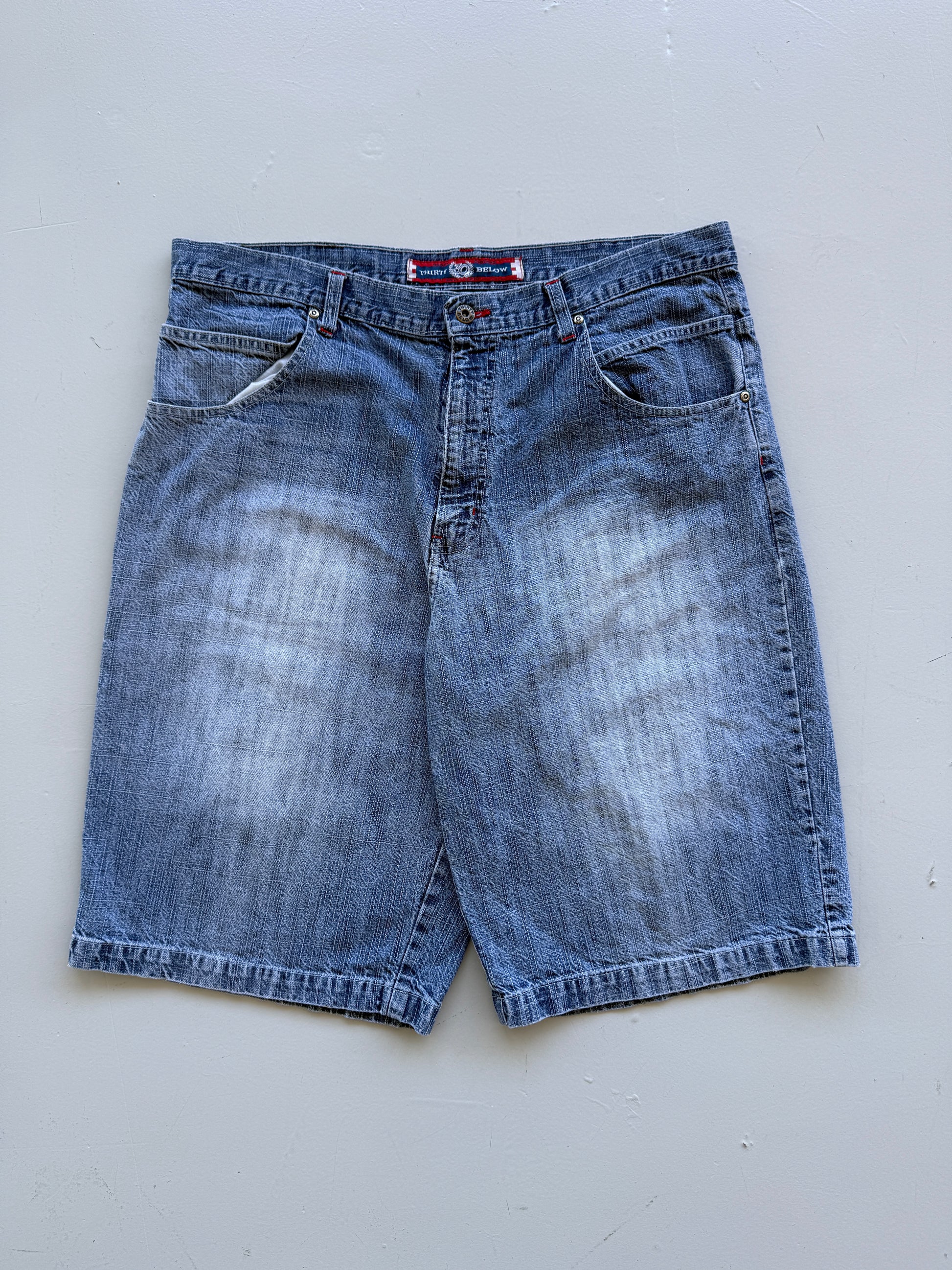 Blue Thirty Below 00's Vintage Y2K Baggy Hip Hop Style Denim Shorts - W38 x L12
