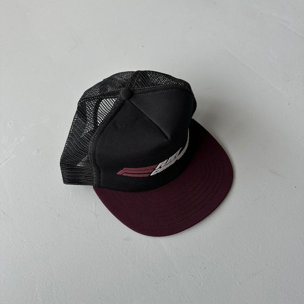 Black / Burgundy Fleet Components Mesh and Foam Trucker SnapBack Cap