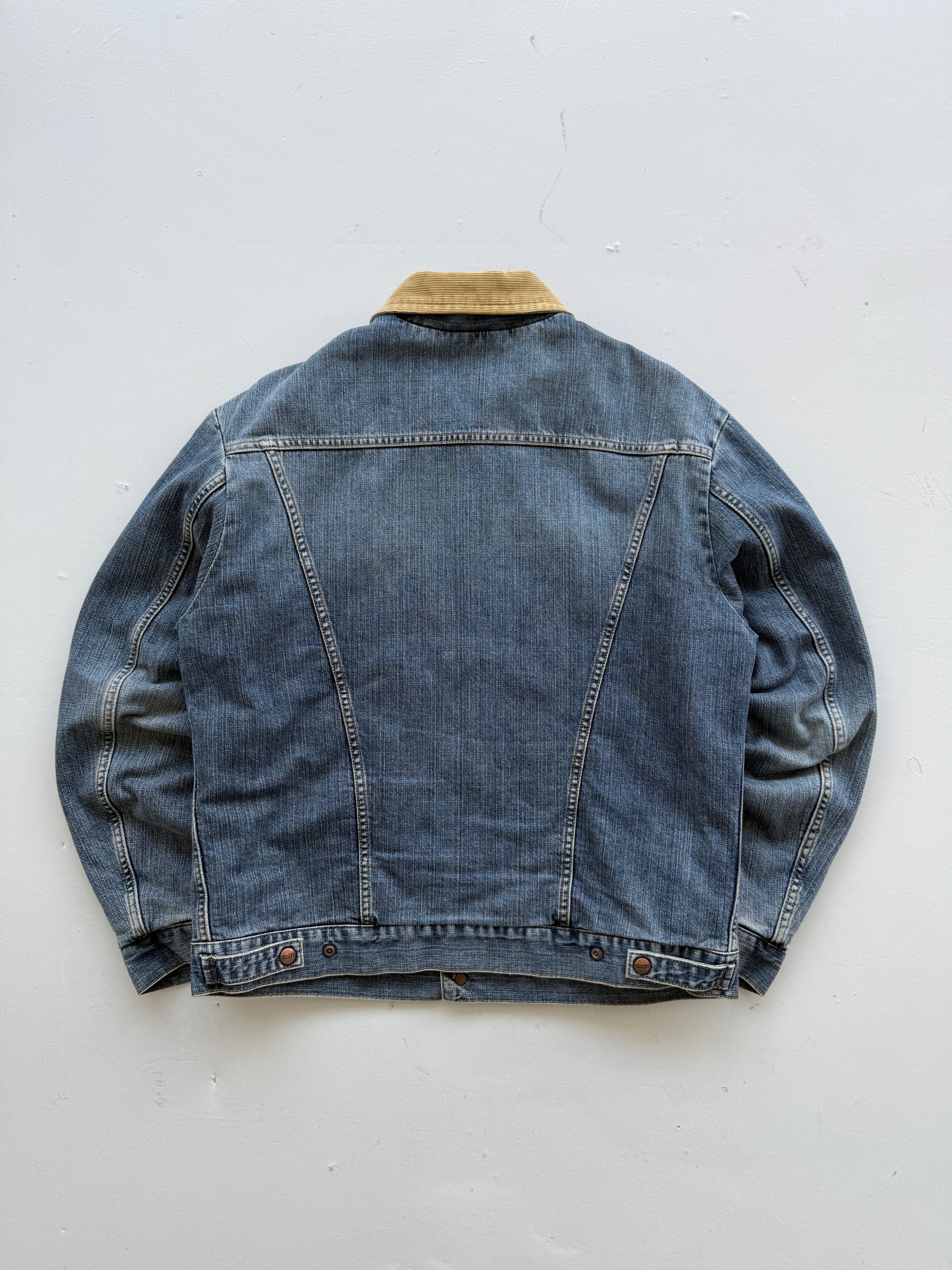 Wrangler Quilted Lined Corduroy Collar 90's Vintage Denim Jacket - Large