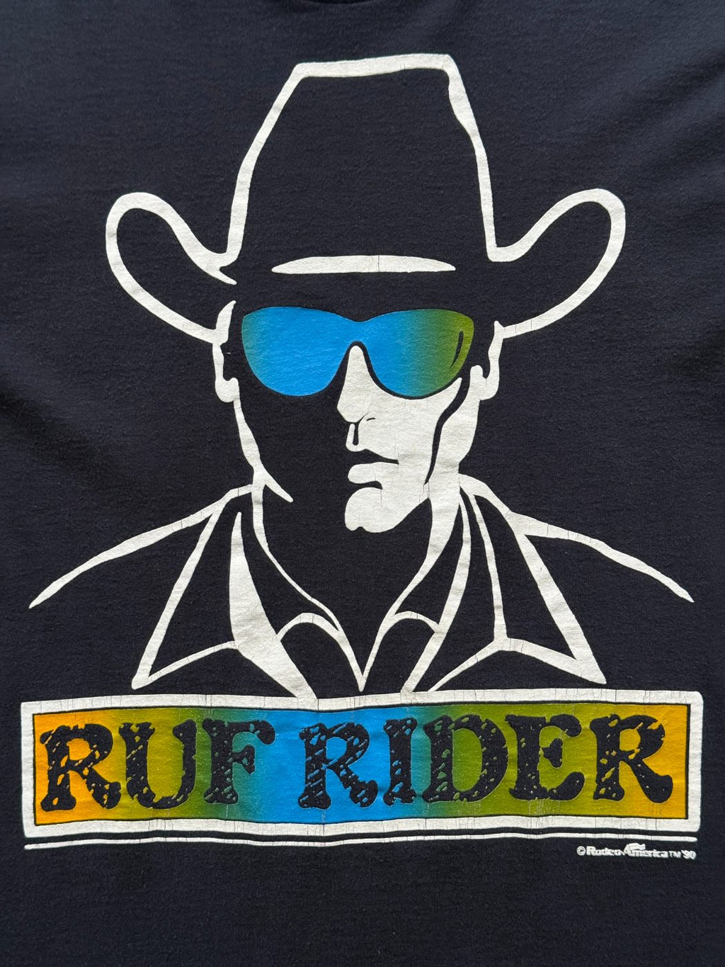 Anvil Ruf Rider Rodeo America 90's Vintage Graphic T-Shirt - Medium