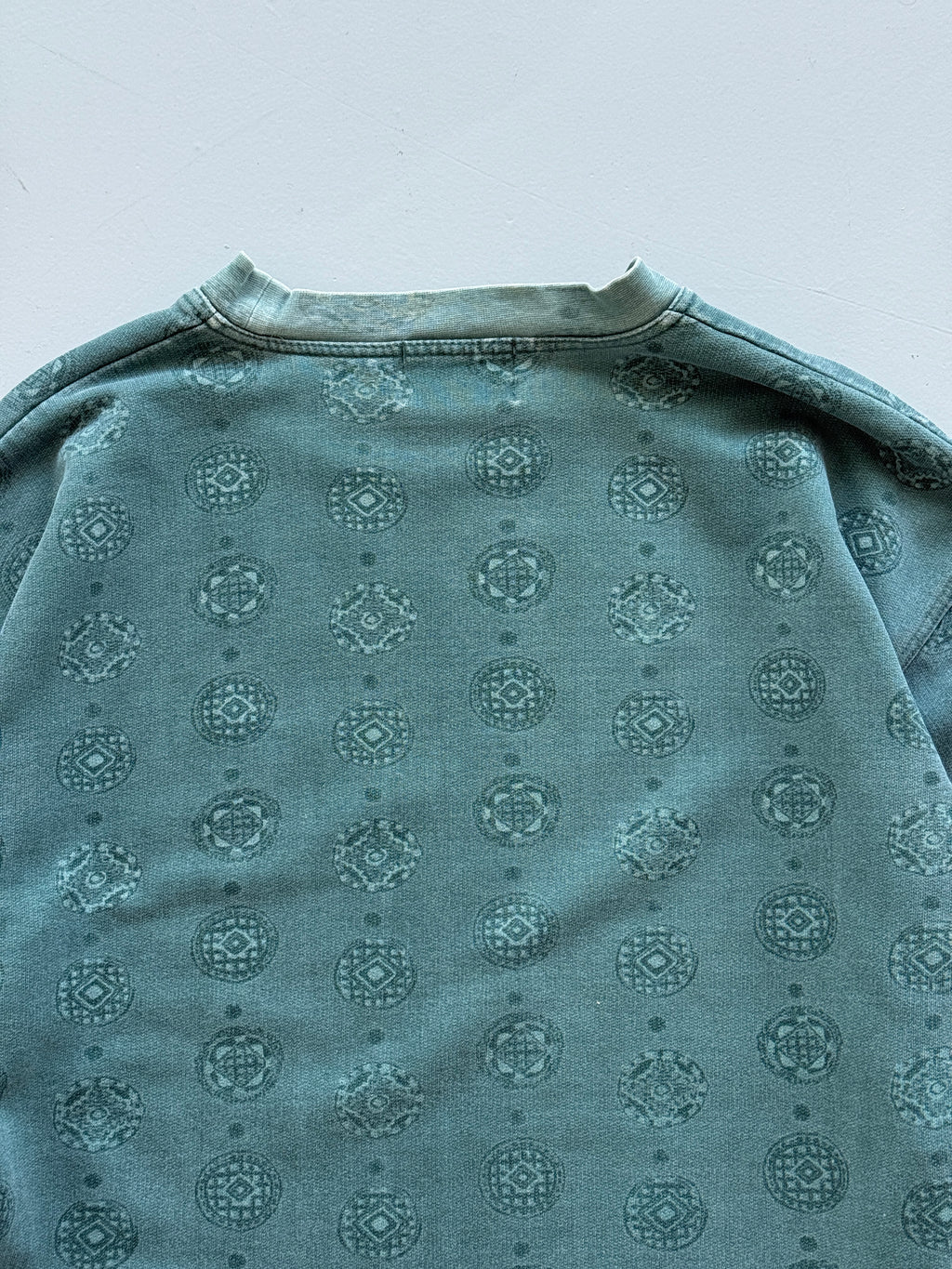 Dina Green Software Vintage Patterned  Surfwear 90's Sweatshirt - Large