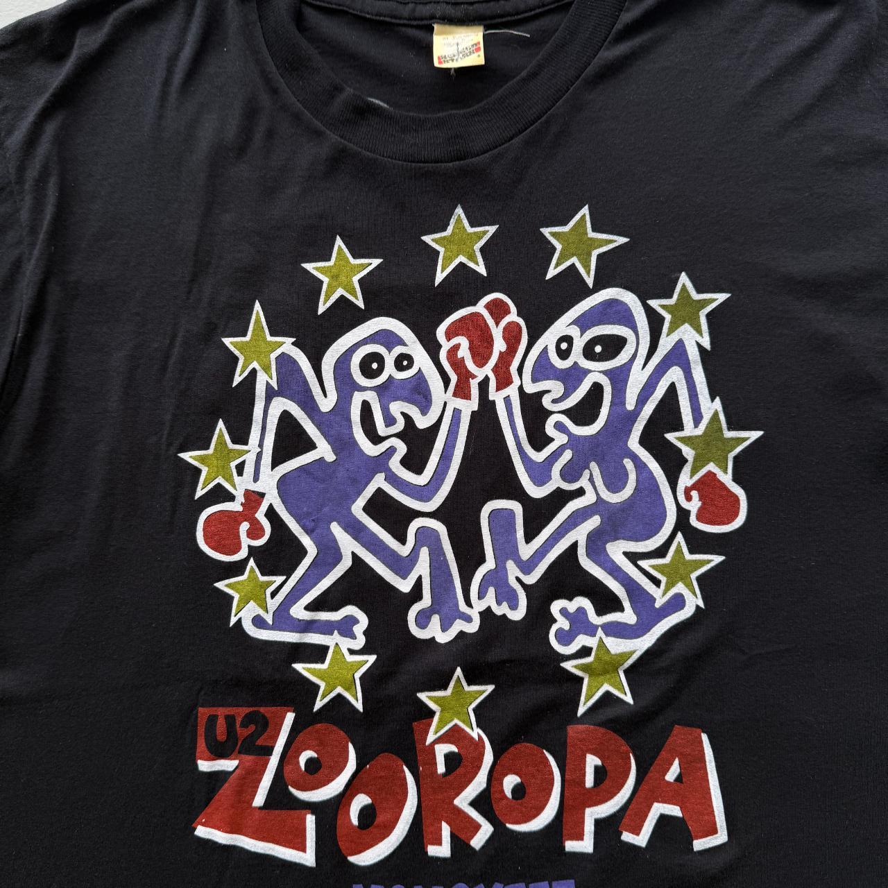 Black 1993 Rare U2 Zooropa Vintage 90's Band T-shirt - Large