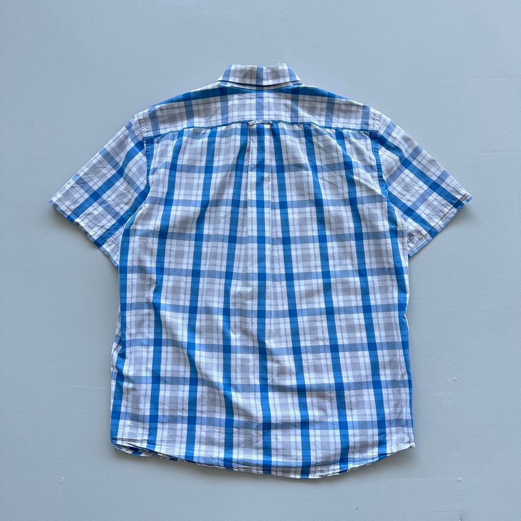 Blue / White Checkered Lacoste Button-Up Shirt - XL