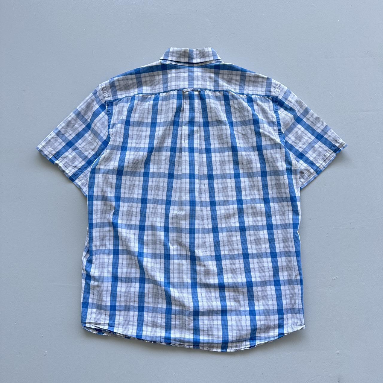 Blue / White Checkered Lacoste Button-Up Shirt - XL