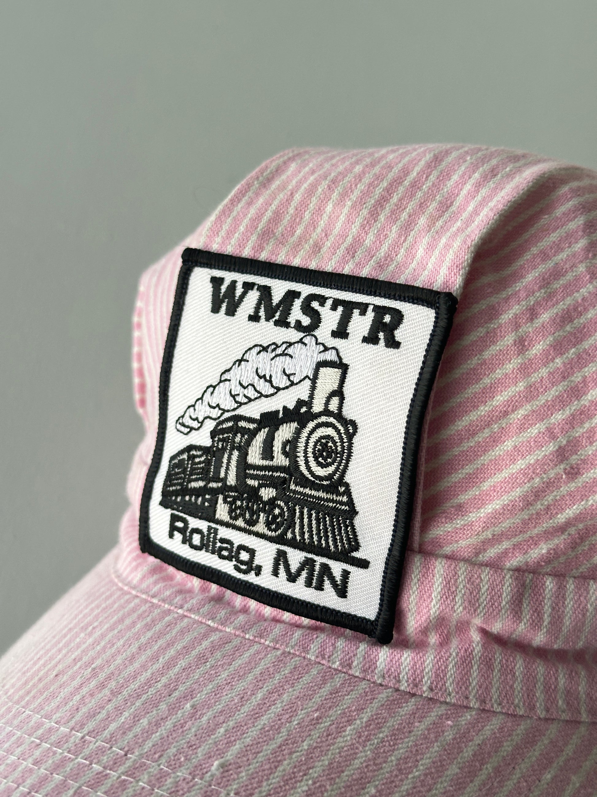 Childrens Pink WMSTR Steam Train Vintage Railroad Conductors Trucker Cap