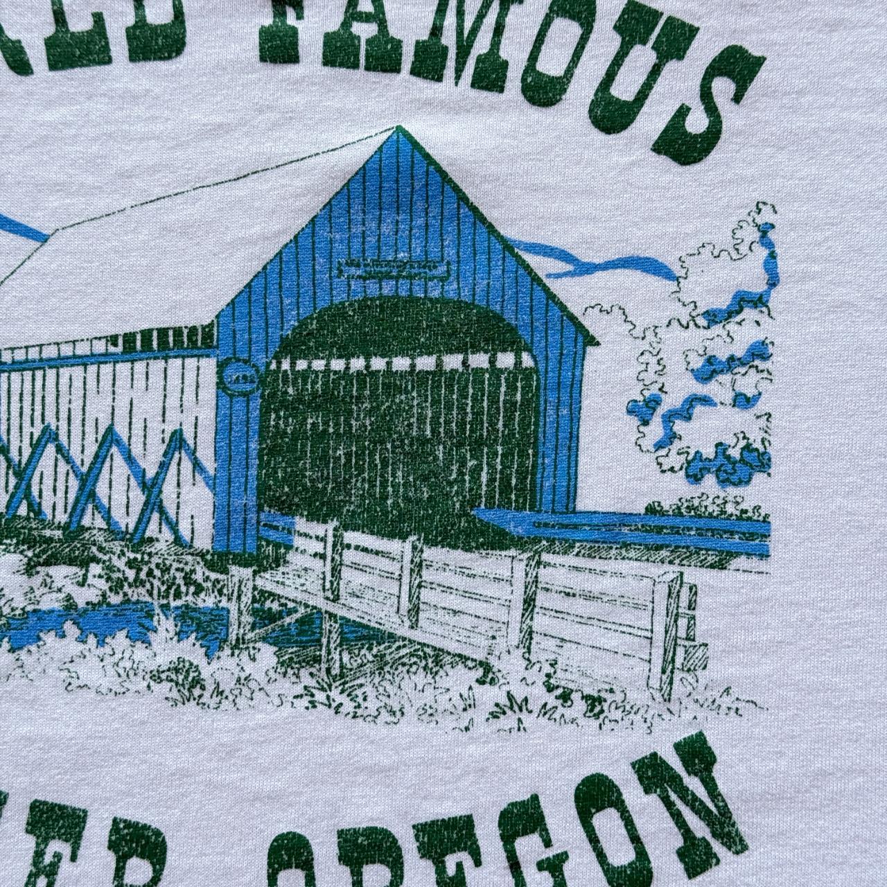 White Oregon Thrashed Vintage 90s Tour T-shirt - XL