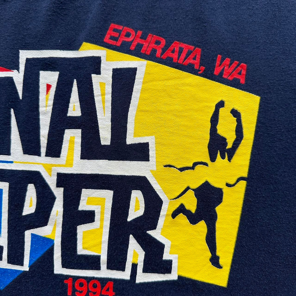 Navy Canal Running 90s Vintage T-shirt - XL