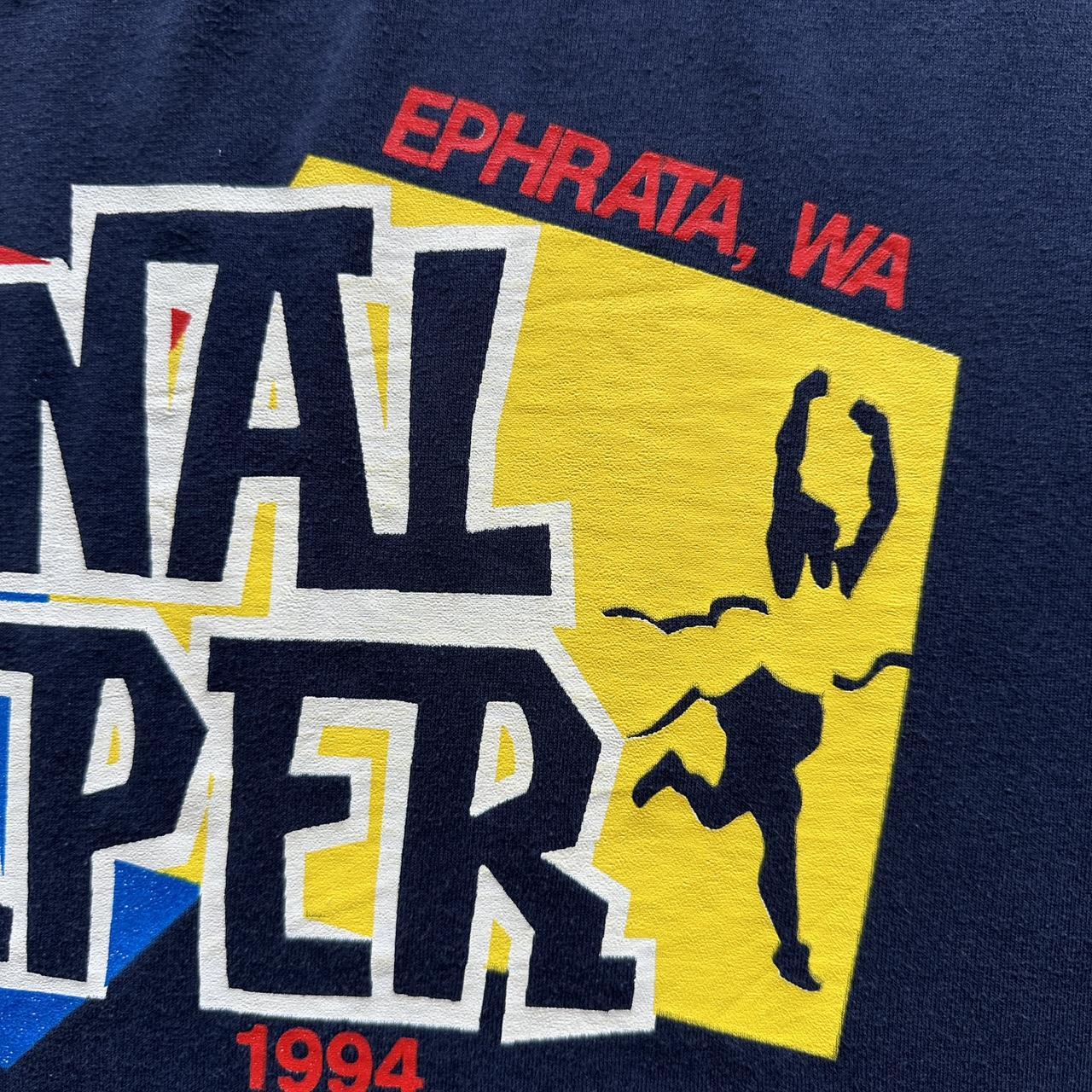 Navy Canal Running 90s Vintage T-shirt - XL