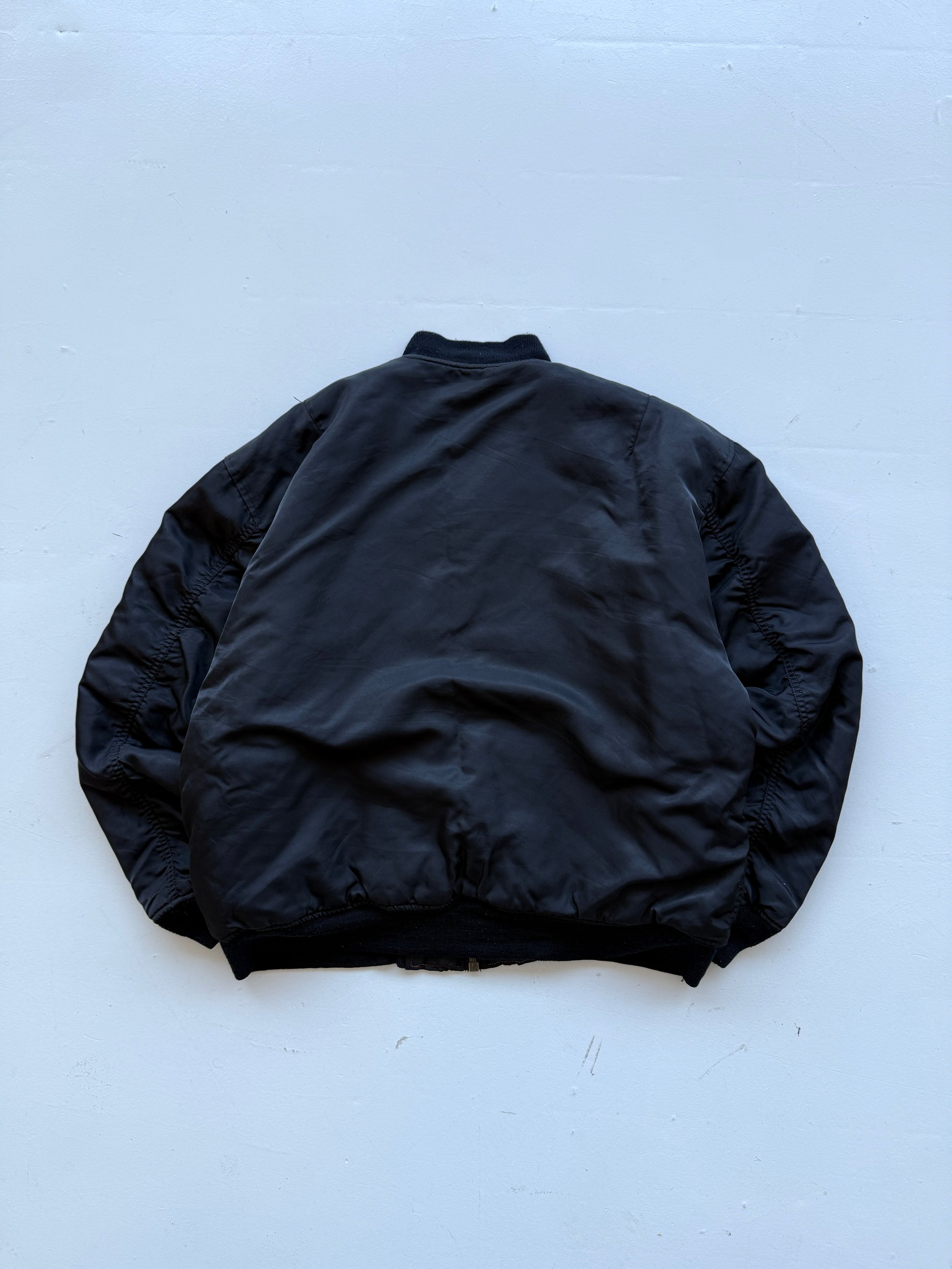 Black Reversible 90's Vintage Bomber Jacket - XL