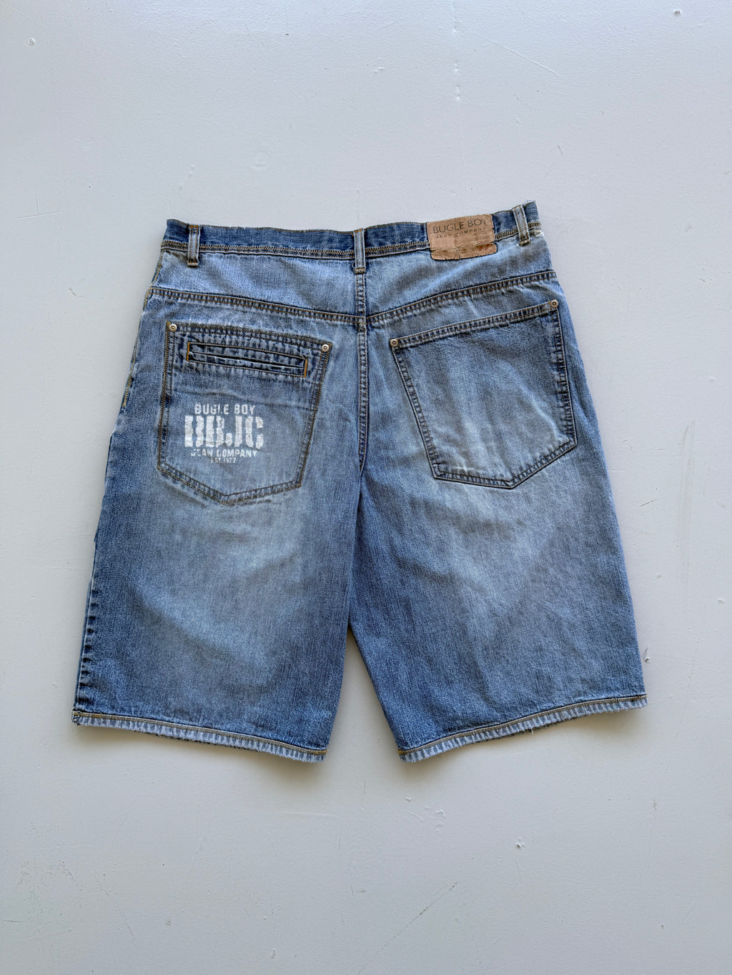 Light Blue Bugle Boy 90's Vintage Baggy Hip Hop Denim Shorts - W39 x L11.5