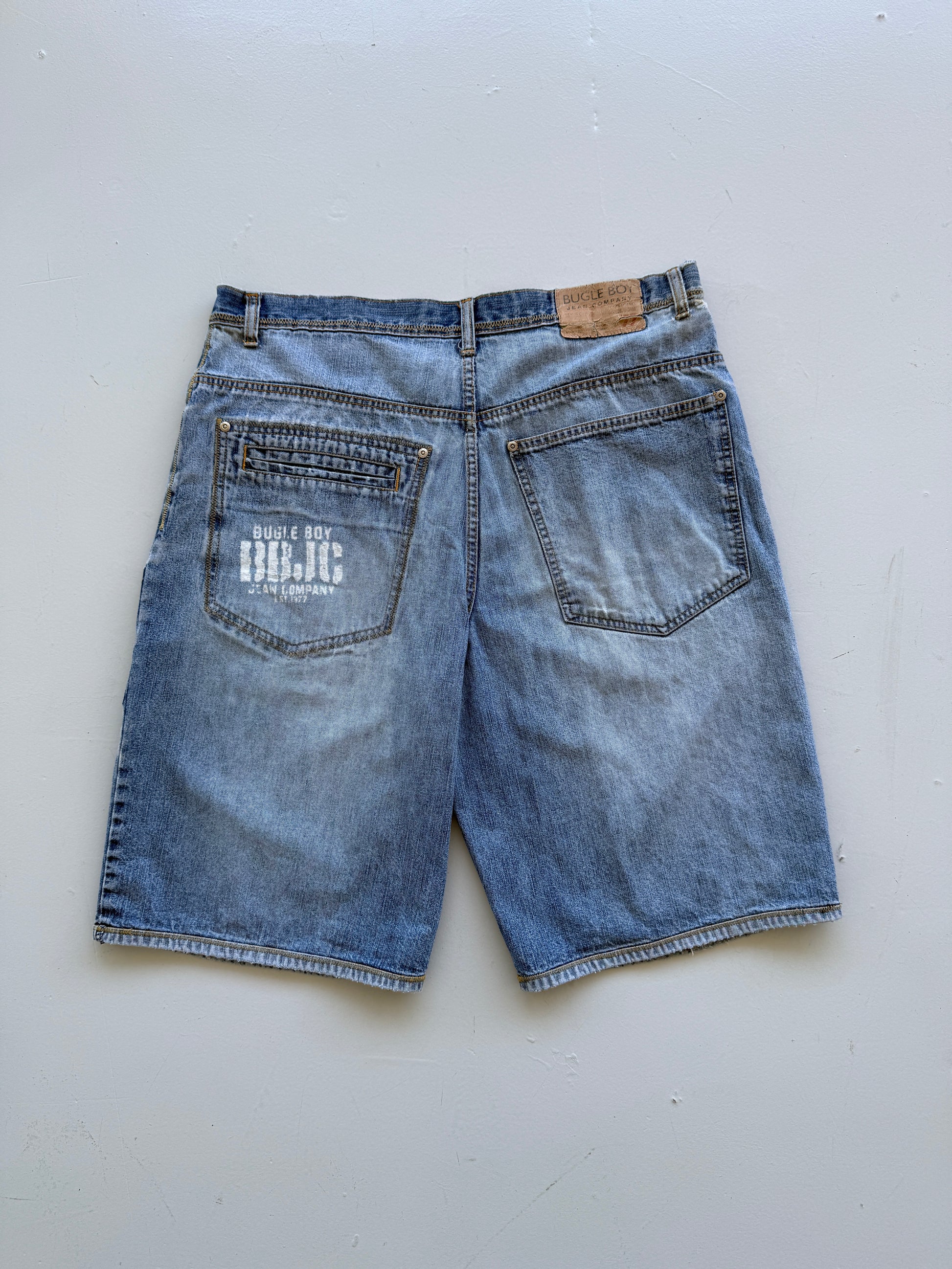 Light Blue Bugle Boy 90's Vintage Baggy Hip Hop Denim Shorts - W39 x L11.5