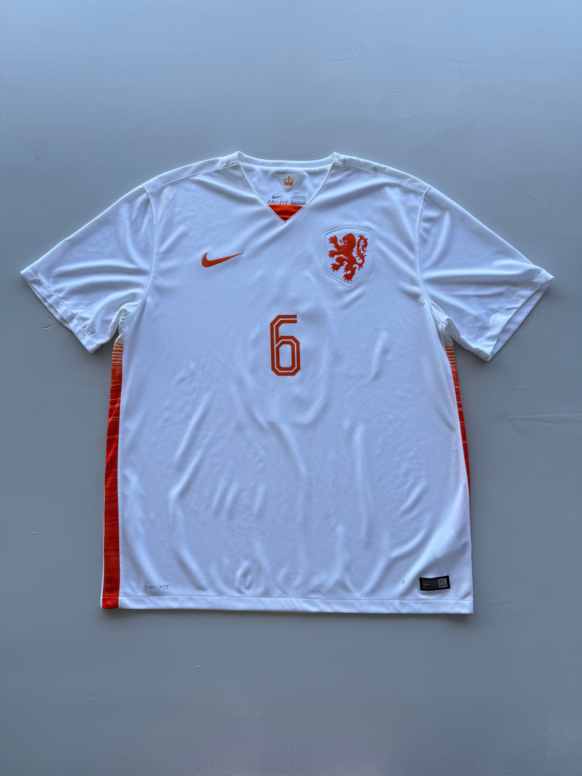 Nike Netherlands De Jong 2015 Away Vintage Football Shirt #6 - XL