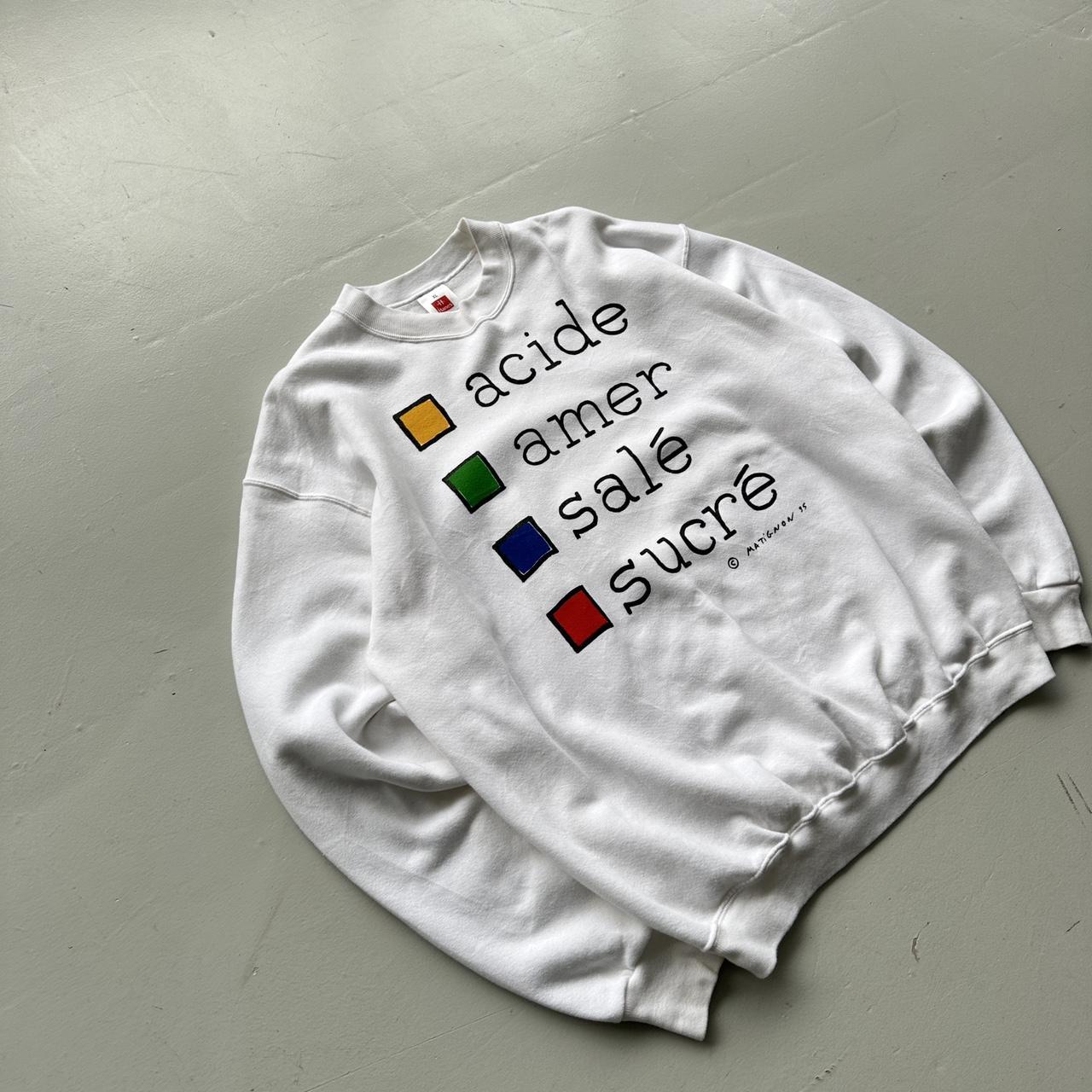 White French Sour Bitter Salty Sweet Cooking 90’s Vintage Graphic Sweatshirt - XL