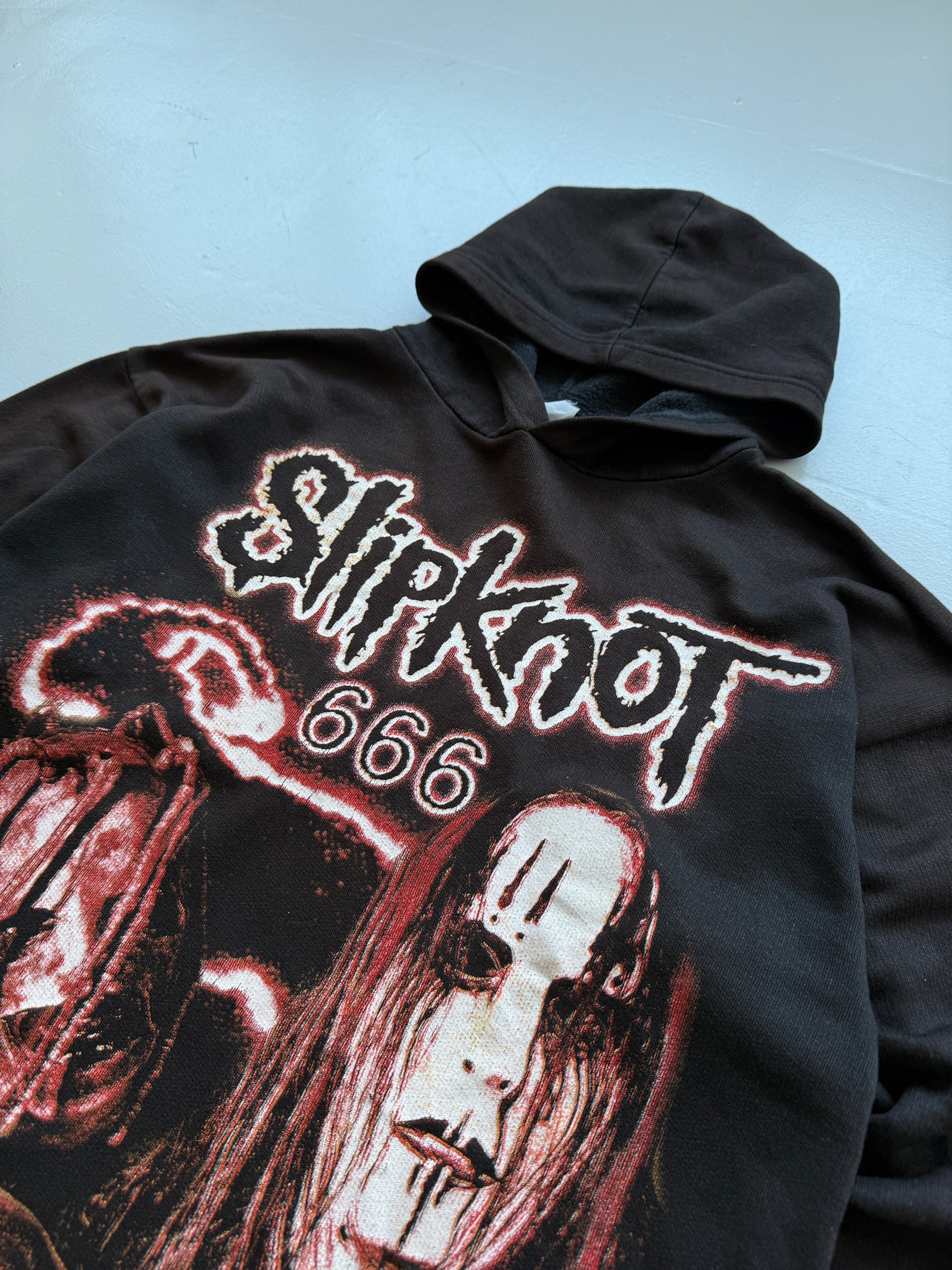 Black Slipknot 00's Vintage 666 Graphic Hoodie Jumper - Small