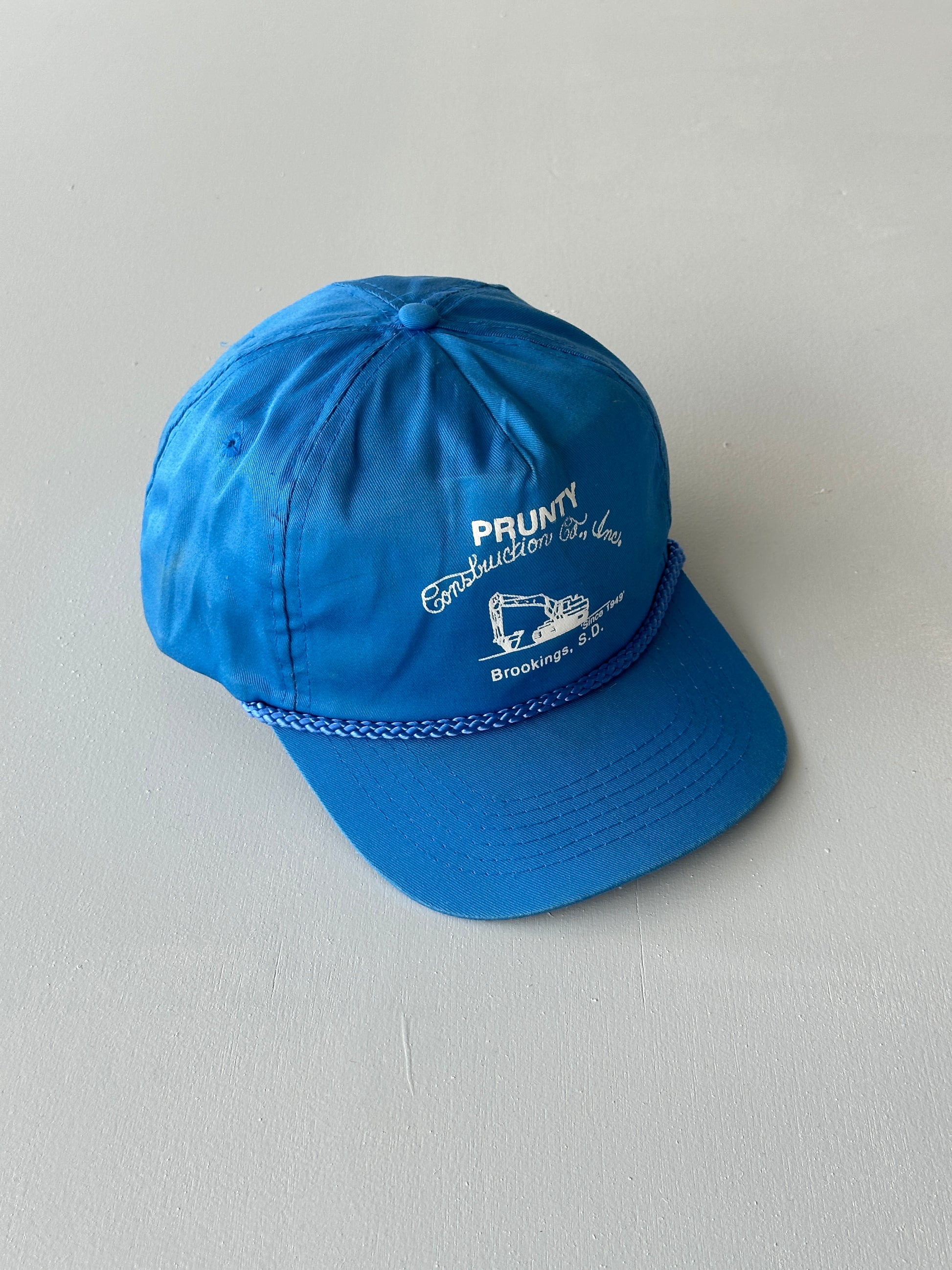 Blue Prunty Construction 90's Vintage SnapBack Trucker Cap