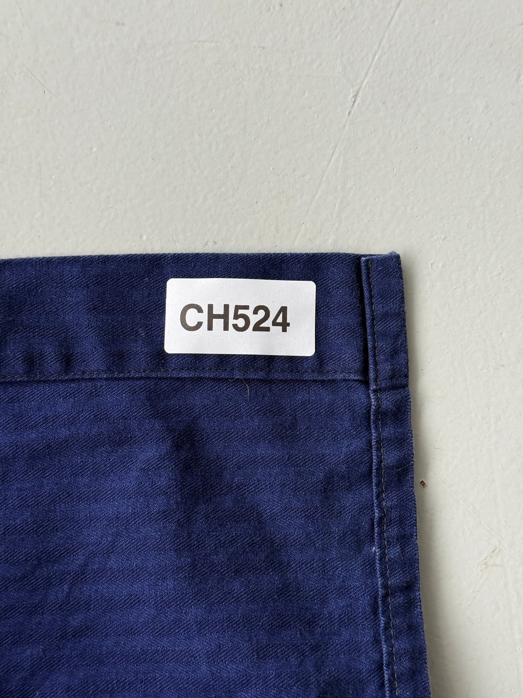 Indigo Blue Herringbone German Vintage Workwear Chore Jacket CH524 - Medium