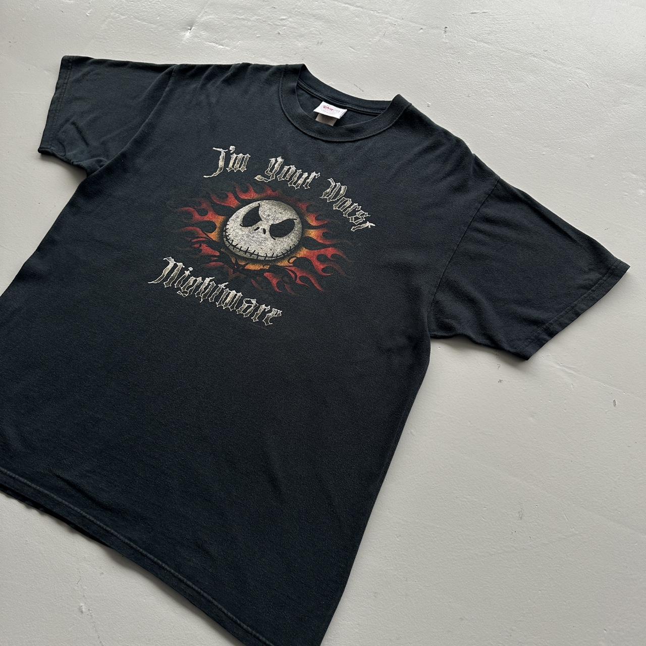 Black Nightmare Before Christmas 00s Vintage Graphic T-Shirt - XL