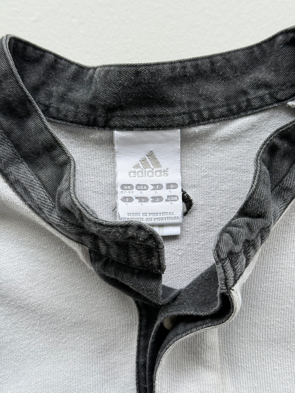 Grey ASM Adidas 00's Vintage Long Sleeve Rugby Polo Training Jersey - Medium