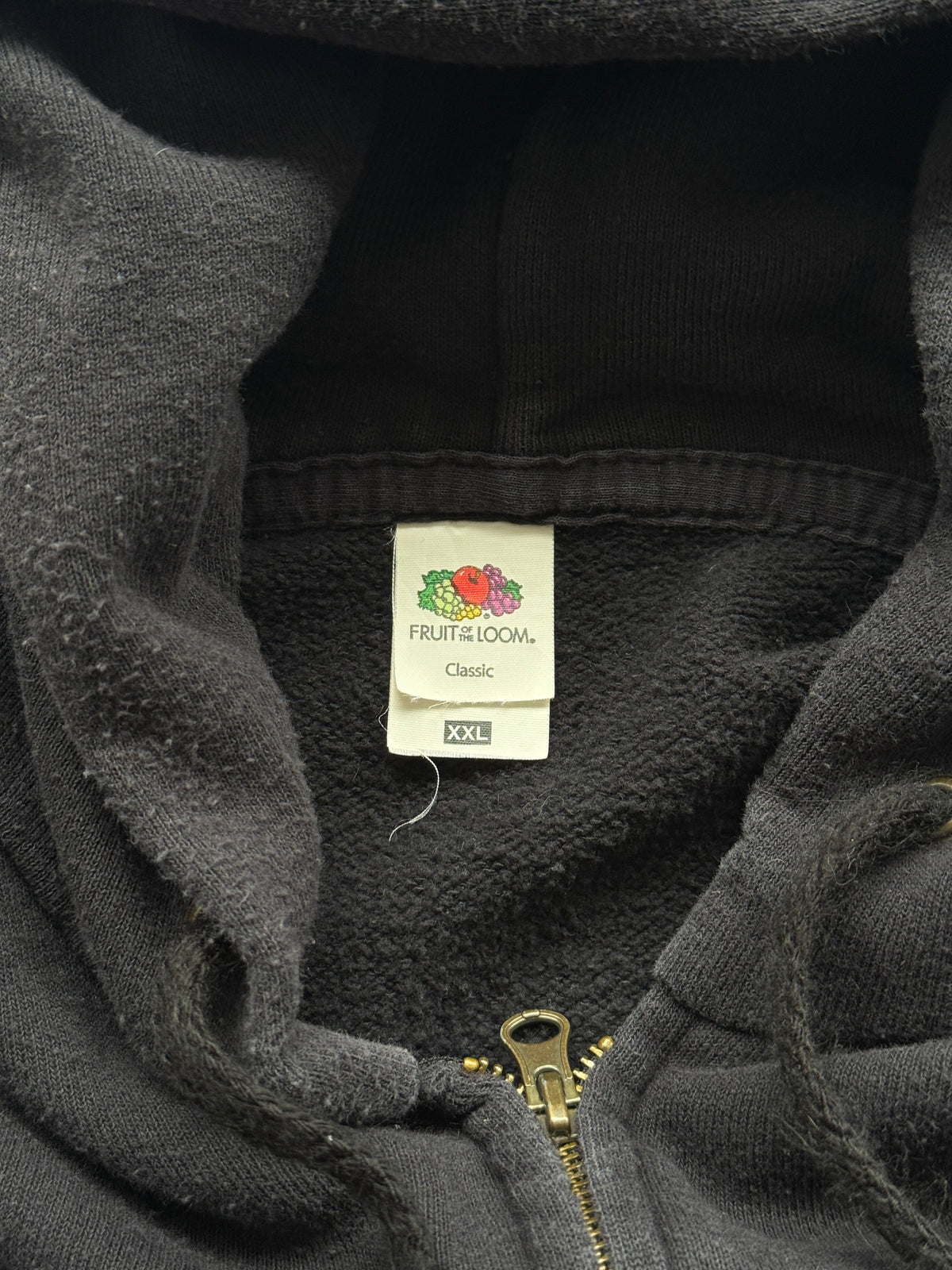 Black Gothic Raven Y2K Vintage Zip-Up Graphic Hoodie - XL