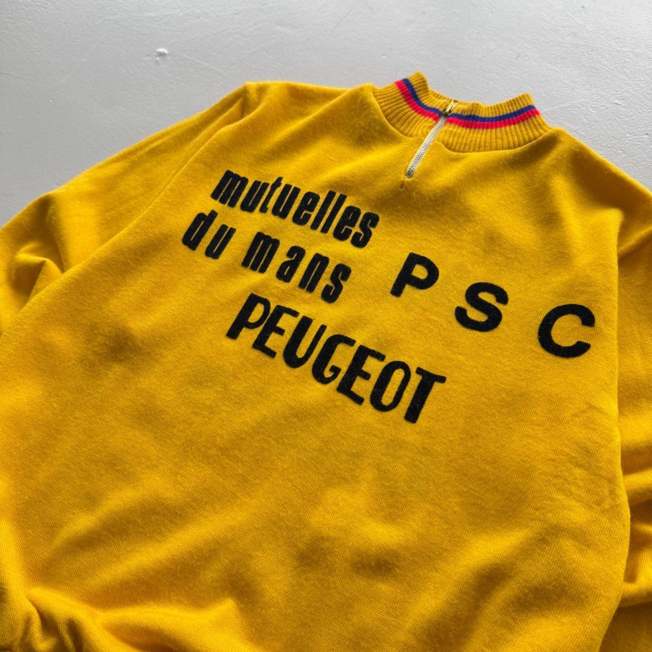 Yellow Peugeot 70’s Vintage Rare Cycling Jersey Quarter Zip - Small
