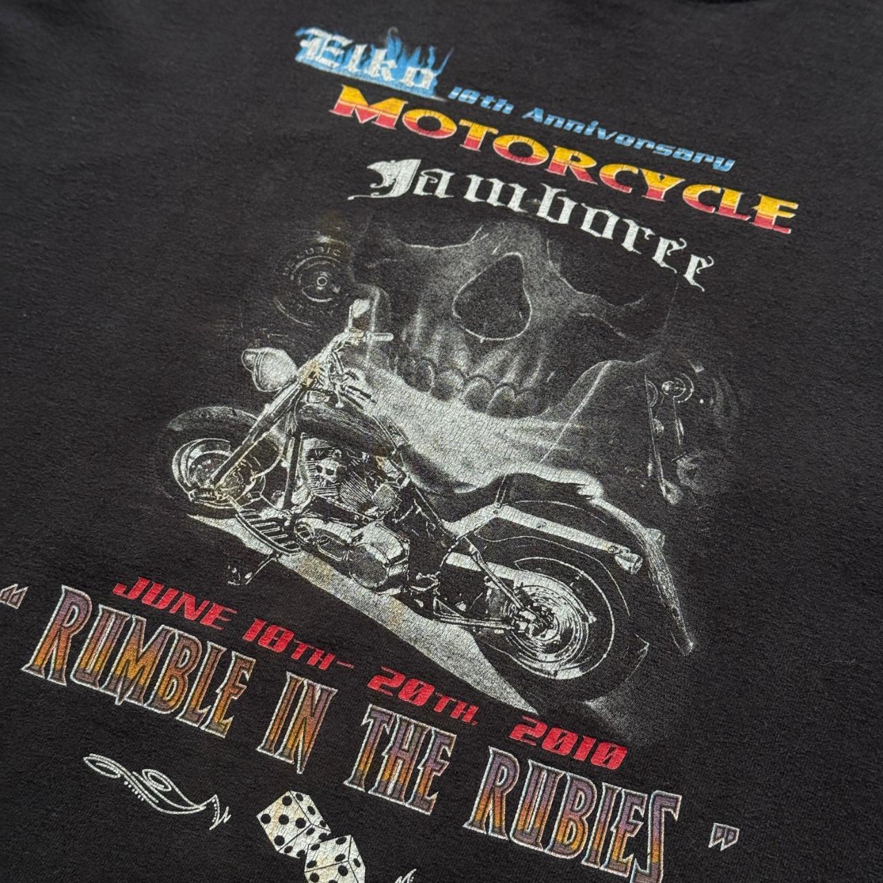 Black Elko Motorcycle Meet 00s Vintage Graphic T-Shirt - Medium