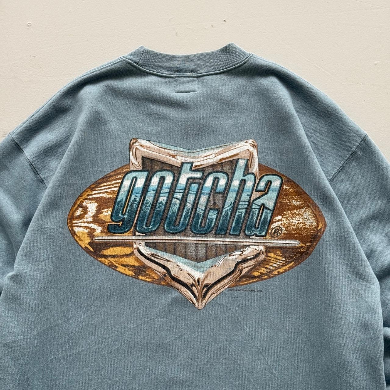 Light Blue Gotcha 90’s Vintage Surf Graphic Sweatshirt - Large