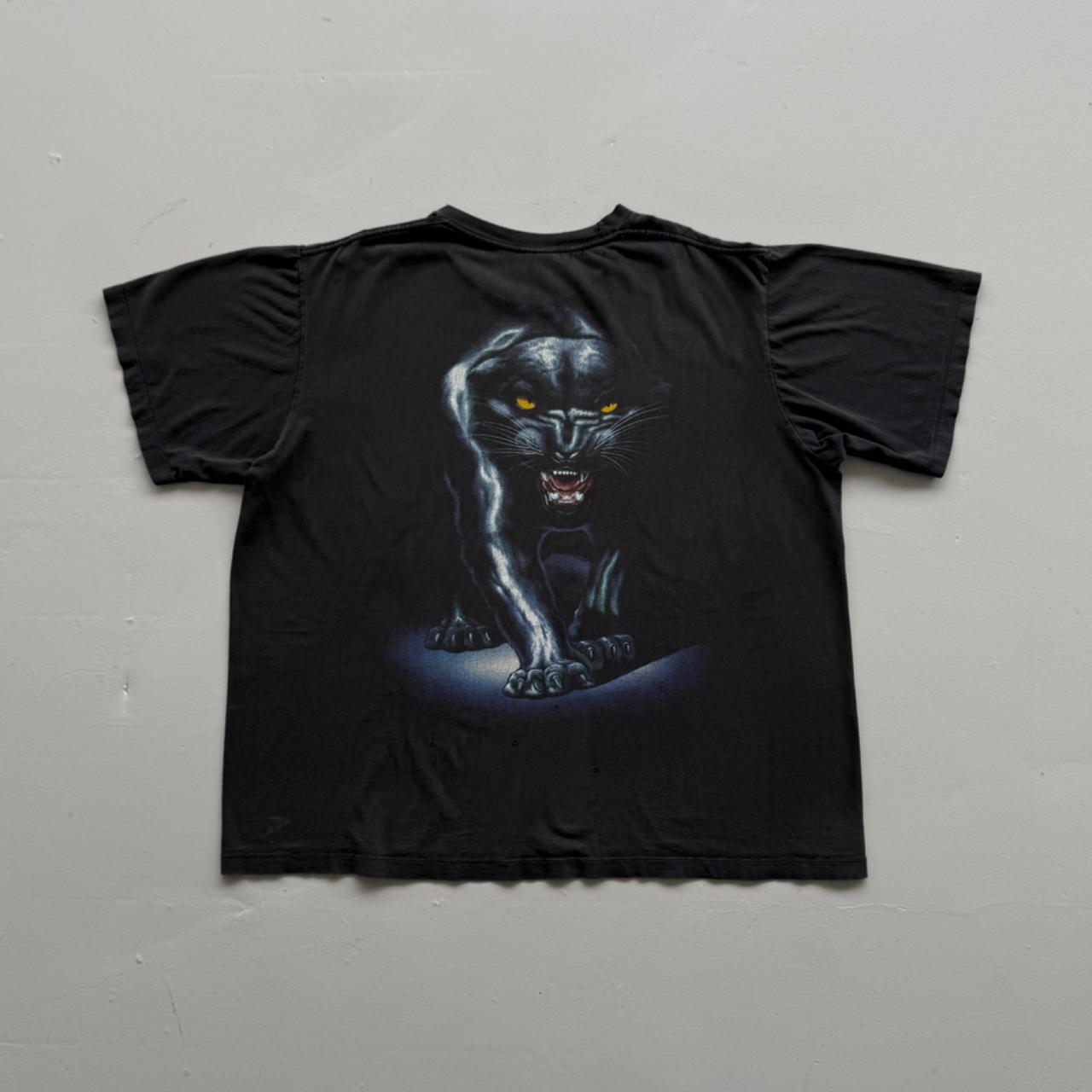 Black Heavy Metal Panther 90s Vintage Graphic T-Shirt - XL