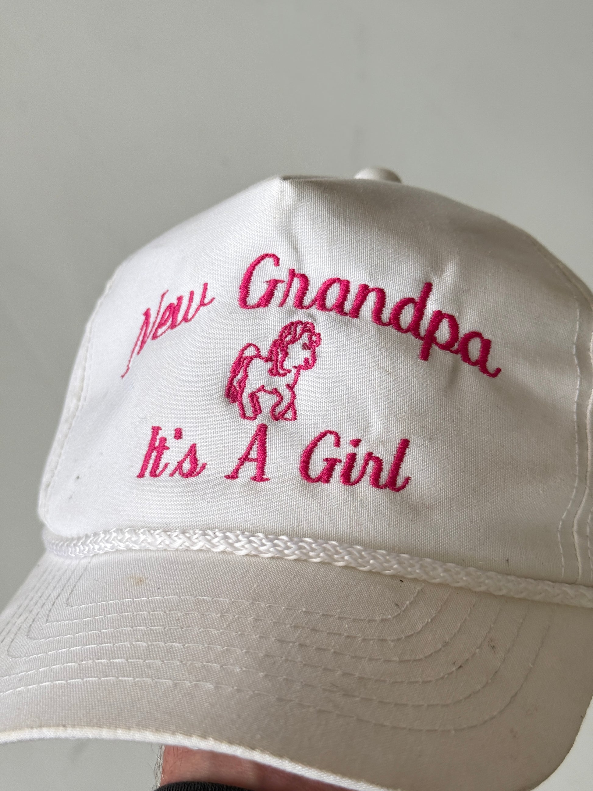 White It's a Girl Vintage Cotton SnapBack Trucker Cap