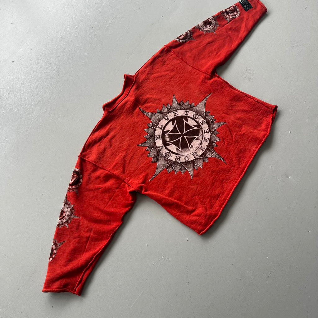 Red Velvet Monkees 90s Vintage Graphic Sweatershirt - Boxy Cropped XL