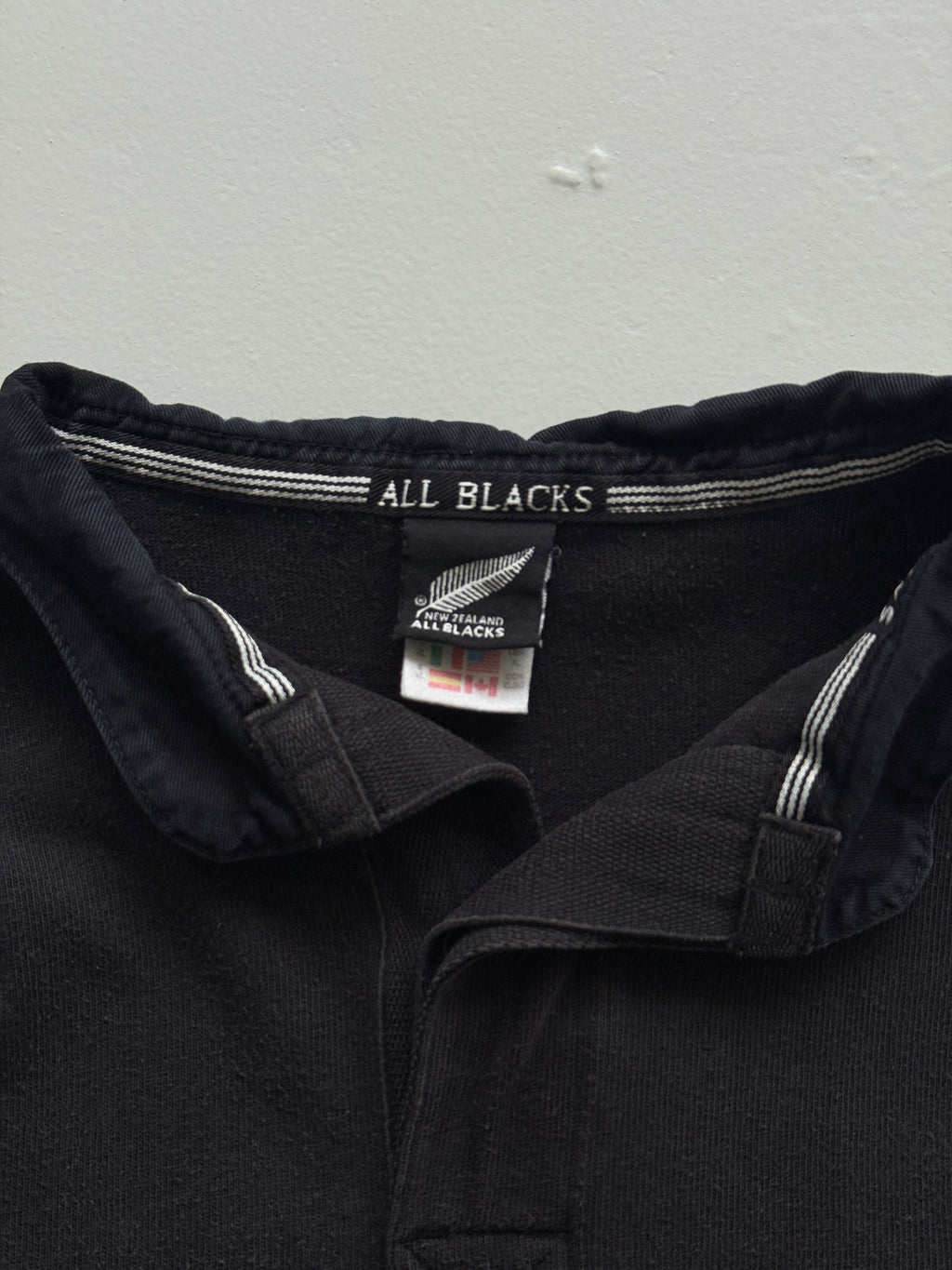 Adidas New Zealand All Blacks 90's Vintage Rugby Long Sleeve Polo - XL