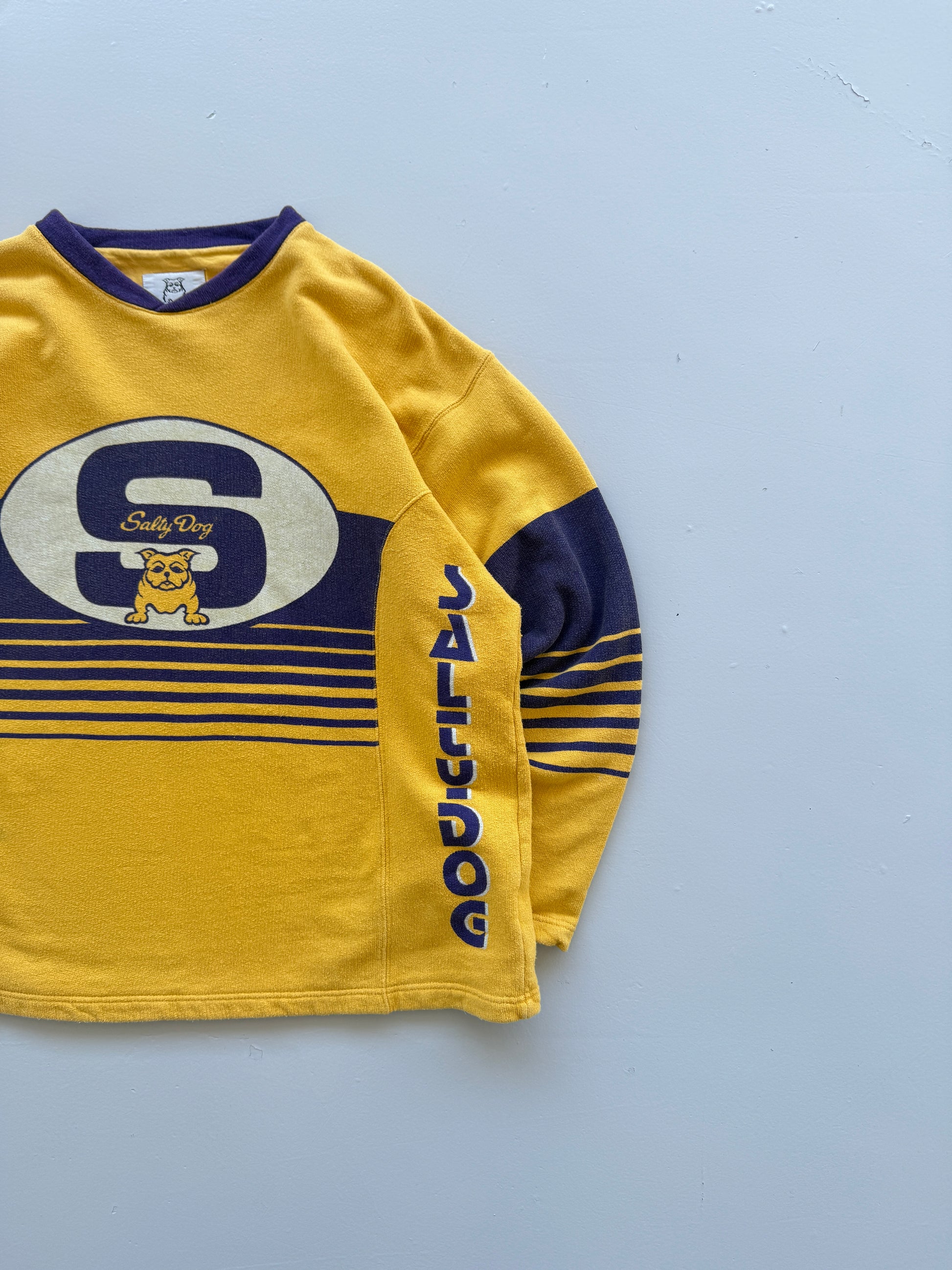Yellow Salty Dog 90's Vintage Hip Hop Sweatshirt Jersey - XL