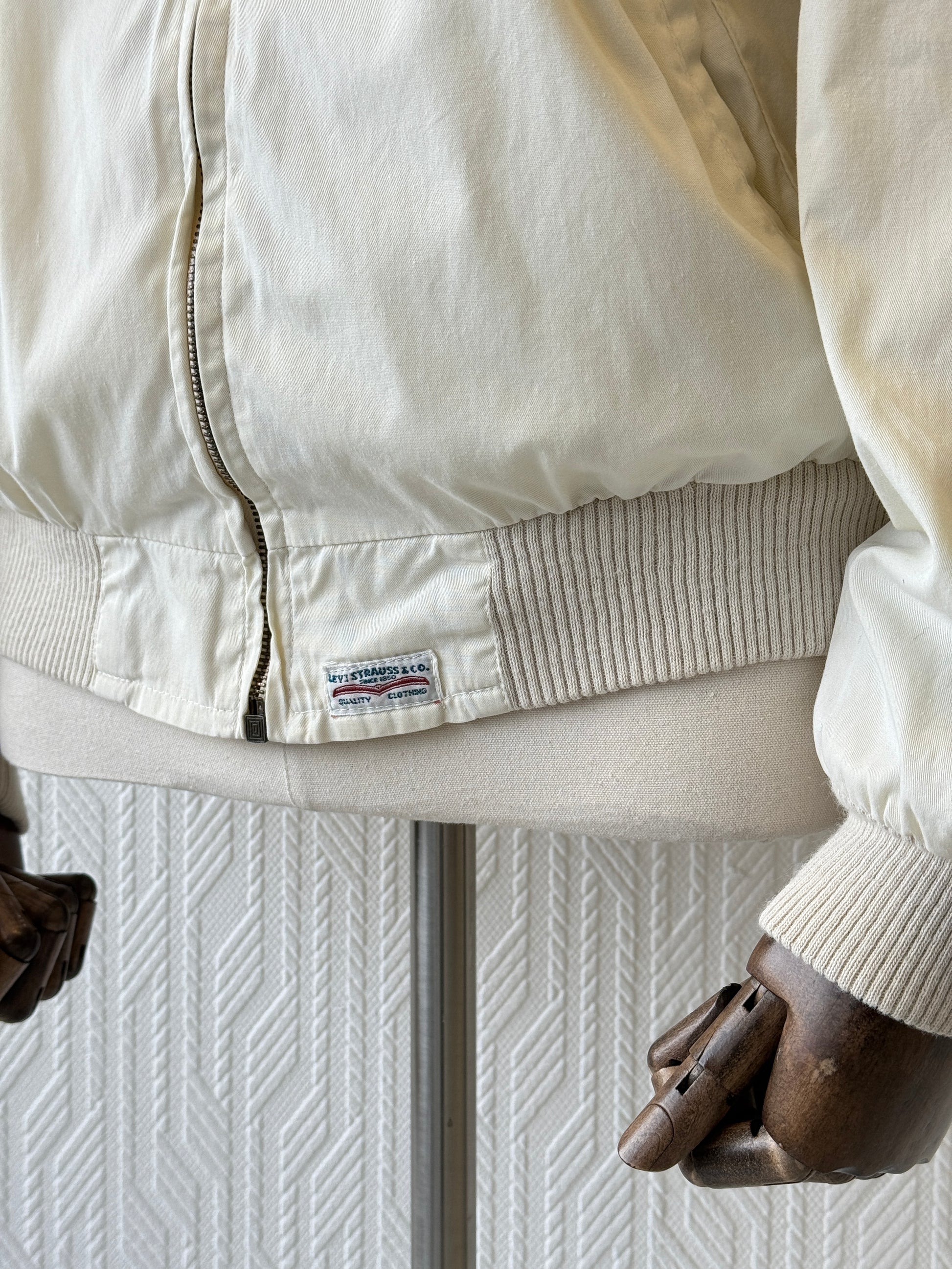 Levi's Cream Vintage Bomber Jacket 90's Lightweight - Small