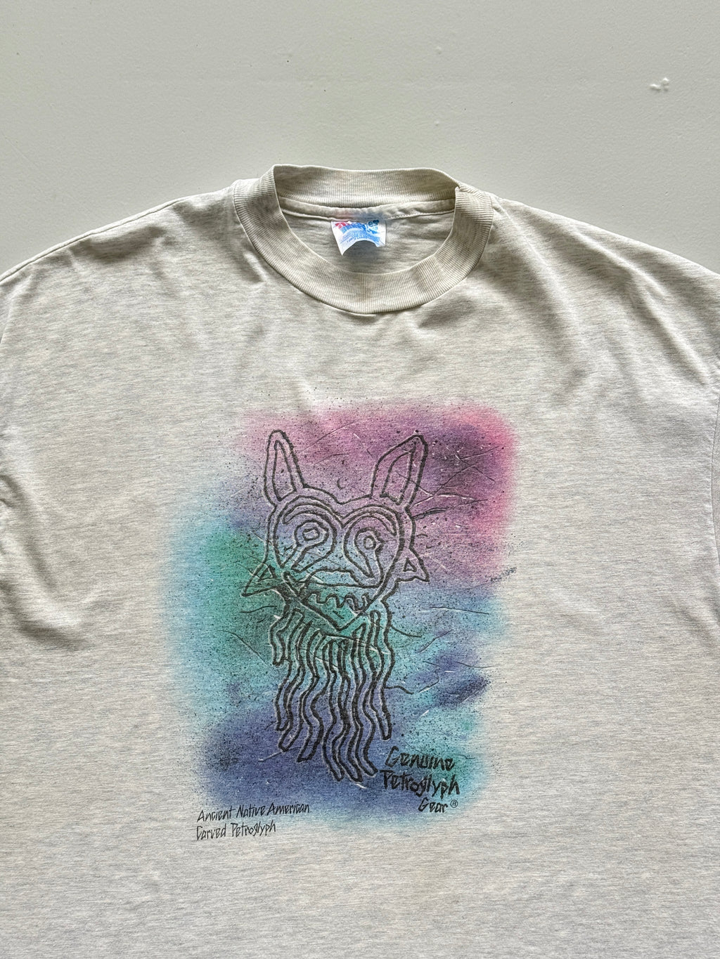 Grey Ancient Native 90's Vintage Single Stitch Graphic Tourist T-Shirt - XL