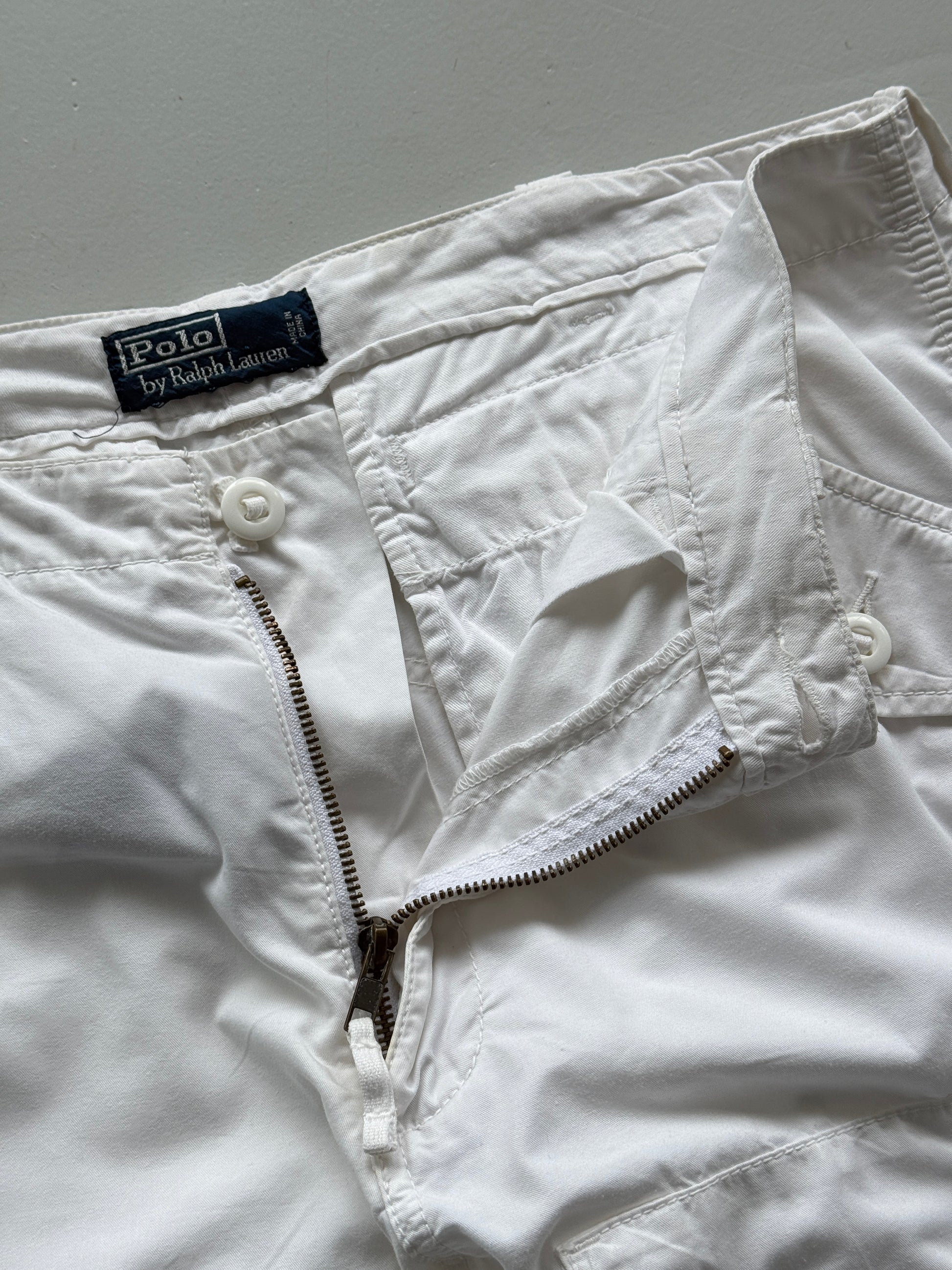 White Ralph Lauren 90's Vintage Cargo Pants Trousers - W34 x L34