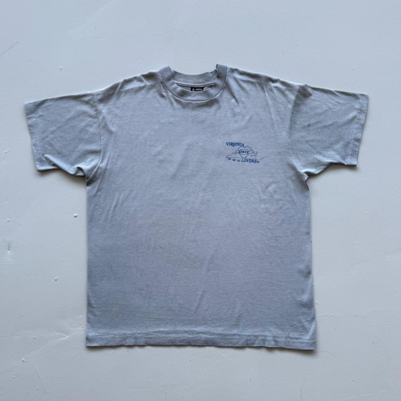 Blue Grey Overdyed Chevy Lovers 90's Graphic Vintage T-shirt - XL