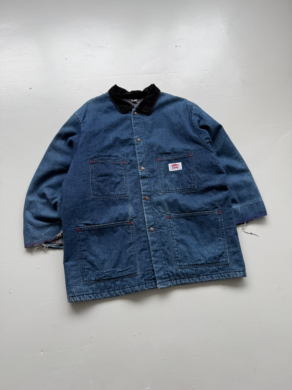Blue Caboose Made in USA Vintage Denim Blanket Lined Chore Jacket - XL