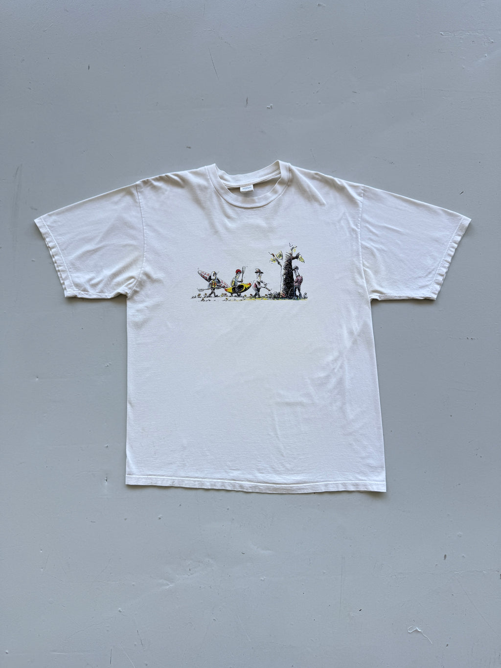 Off White Novelty Cartoon 00's Vintage Graphic T-Shirt - XL