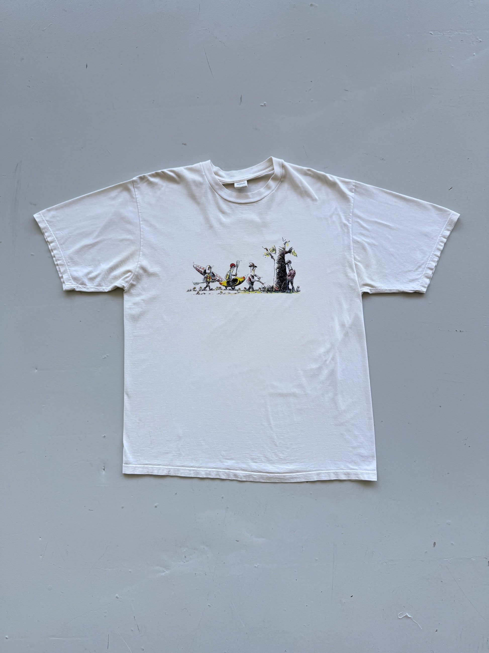 Off White Novelty Cartoon 00's Vintage Graphic T-Shirt - XL