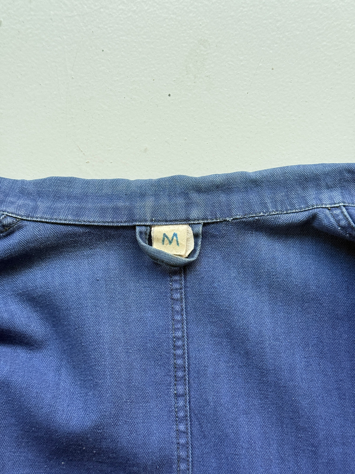 Blue French Vintage 1970's Workwear Chore Jacket CH545 - Small