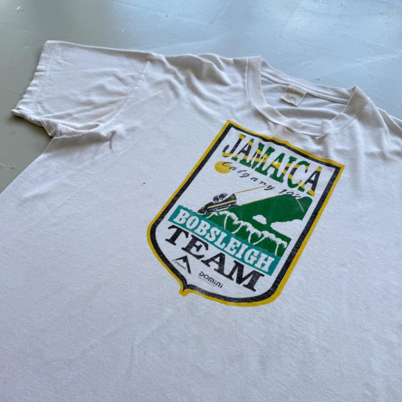 White Winter Olympics 80s Jamaican Bobsleigh Vintage T-shirt - XL