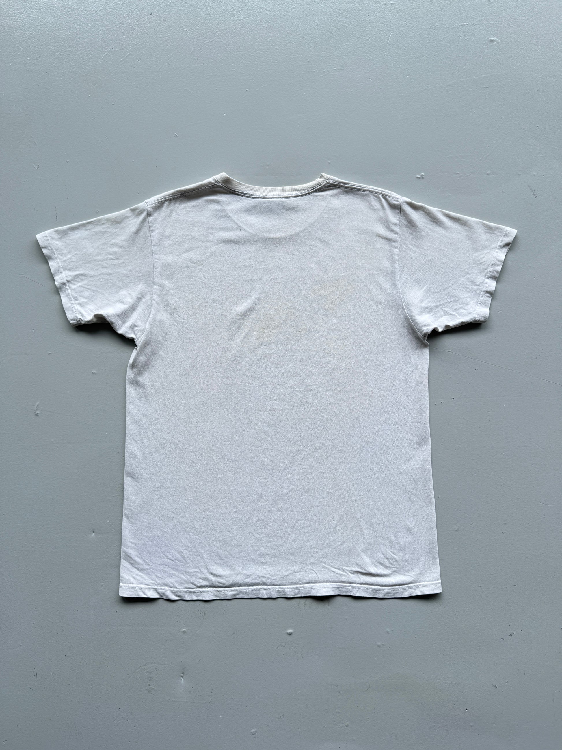 White UCLA 90's Vintage Graphic Collage Spellout T-Shirt - Medium